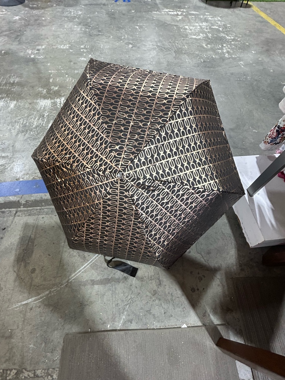 Bebe Compact Brown Patterned Umbrella. Be sh